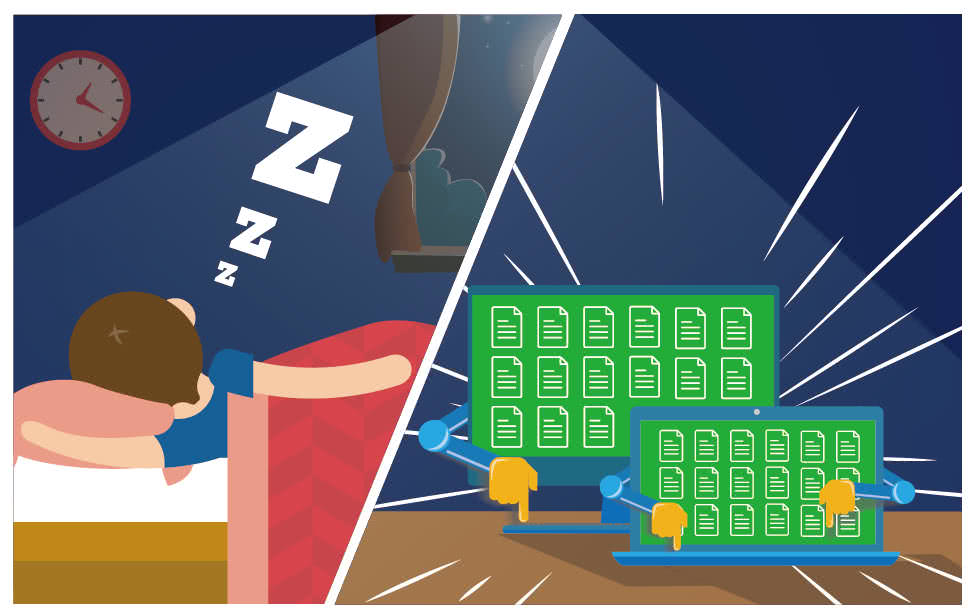 夜深，你就寢了，所有電腦都不睡覺持續幫你建立記事本